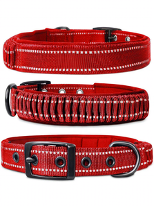 Collar de Perro Resistente con Asa |   Diseño Reflectante Acolchado de Nailon Balístico |   Collares <span class=keywords><strong>El</strong></span>ásticos Ajustables con Hebilla para Perros - Product Image 2