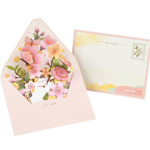 YUYANG New Romantic Flower Birthday Christmas <b>Card</b> 3D Pop-up Greeting <b>Cards</b> Set Postcard Party <b>Wedding</b> Decor Creative Gifts <b>Card</b> - Product Image 1