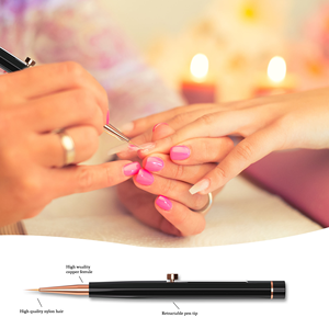 Juego de 9 Pinceles Profesionales Retráctiles Patentados con Mango Negro de Nailon Premium y Bolsa de <span class=keywords><strong>Malla</strong></span> para Pintura de Uñas con Gel UV - Product Image 5