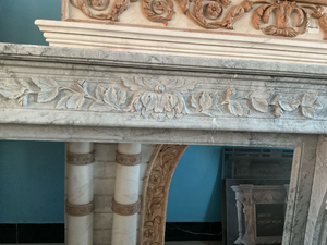 Customized Marble <b>Fireplace</b> Modern Hand Carved Luxury Carrara Grey Marble <b>Fireplace</b> Mantel Marble <b>Fireplace</b> Surround - Product Image 6