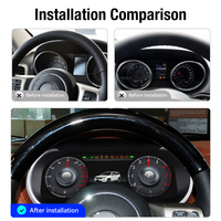 ZWNAV Tableau de bord de voiture LCD 12,3 pouces, compteur de vitesse numérique Linux pour Jeep Grand Cherokee 2011-2013