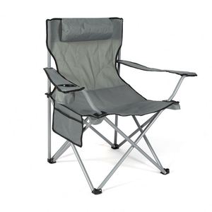 Outdoor Folding <b>Chair</b> with Backrest and Side Pocket Metallic 600D Oxford Cloth Portable <b>for</b> Camping <b>Office</b> Fishing - Product Image 5
