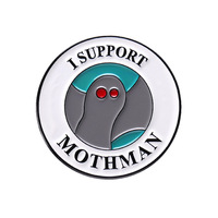 Benutzer definierte rote Augen Horror Mothman Emaille Pins Tiers chmuck Revers Abzeichen UV Schwarz Nickel für Abschluss Weihnachts geschenk für Freunde