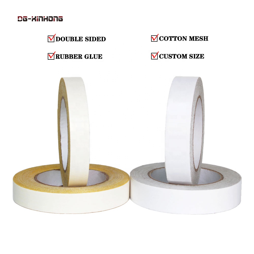 High Viscosity Waterproof Mesh Cotton Fabric Cloth Base Film Rubber Adhesive Bonding Mounting Double Sided Rug Carpet Tape