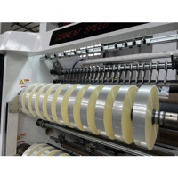 ZONTAI Hochgeschwindigkeits-Vollautomatische PLC-gesteuerte 380V 15KW PVC/PET/BOPP/PE Rollenschneid- und Aufwickelmaschine