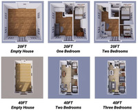 Maisons écologiques préfabriquées pliantes de 40 pieds sur 30 pieds, à deux étages, 2 ou 3 chambres, prêtes à être expédiées, villas modernes de luxe à vendre