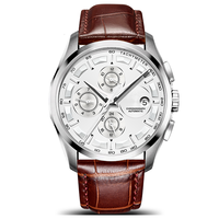 Montres mécaniques automatiques en acier, design d'usine et personnalisation par lots, avec calendrier complet et affichage 24 heures, pour marque privée