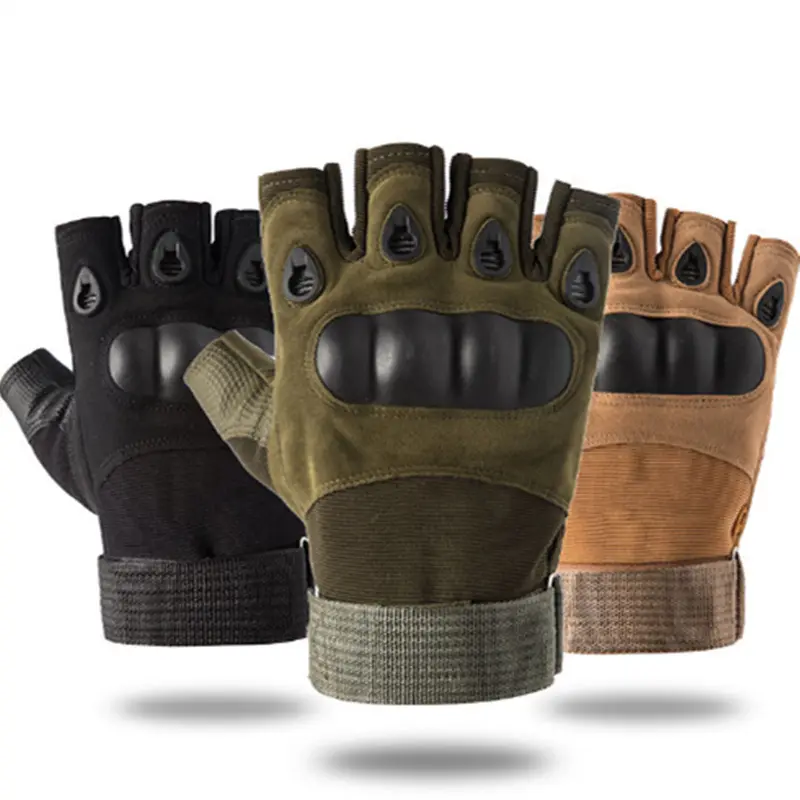 Hard Knuckle Shock Resistant Hiking Shooting Outdoor Sport guantes Combat Half Finger Tactical Gloves