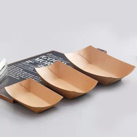 Barquettes jetables en papier kraft personnalisables avec logo pour sushis, plateaux alimentaires pour apéritifs froids, contenants de traiteur épaissis sans pliage, durables