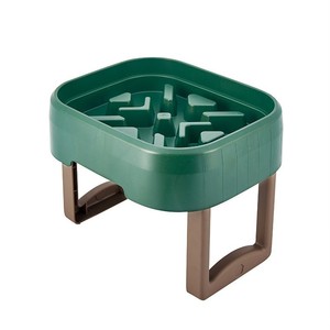 Gamelle anti-étouffement pour chien Jin Xing avec support, pour chiens de taille moyenne à grande, en plastique vert. - Product Image 1