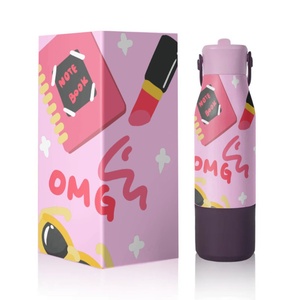 Custom Logo 700ml Gym Water Bottle with Matte Stainless Steel Vacuum <b>Flask</b> Insulated Travel Bottle Silicone Case for Camping - Product Image 5