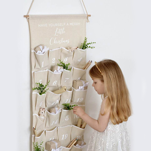 Tự Làm Tùy Chỉnh Tường Treo Rỗng Advent Lịch Bán Buôn Tái Sử Dụng Đếm Ngược Advent Lịch 24 Ngày Linen Giáng Sinh Lịch - Product Image 2