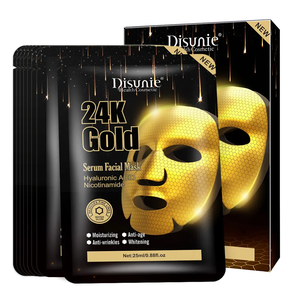Anti aging 24k gold face mask Moisturizing Hyaluronic Acid Facial Mask Sheet