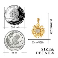 S925 Argent Collier Tournesol Offre Spéciale Européen et Américain Série Forêt Femme Petit Pendentif Tempérament Frais