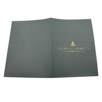 Carpeta de Presentación Profesional Negra Tamaño A4/A5, Papel de Lujo con Detalles Metálicos, Impresión UV, Promoción Empresarial, OEM, Anual