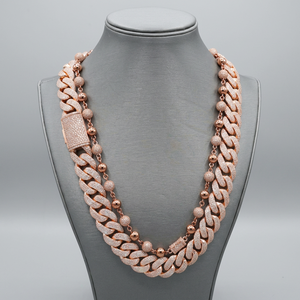 Full <b>Iced</b> <b>Out</b> 22mm 5rows Cuban Link <b>Chains</b> Rose Gold Plated Solid 925 Silver Pass Diamond test VVS Moissanite <b>Chain</b> for Men - Product Image 1