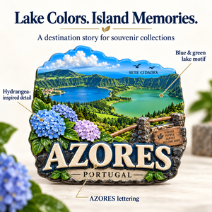 Aimant de réfrigérateur en résine WeiVista Azores Portugal, souvenirs touristiques des 7 villes et des lacs, fabricant en gros personnalisé - Product Image 3