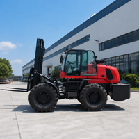 Chariot élévateur contrepoids diesel 4x4 robuste 3t-4t tout-terrain avec pneus spécialisés pour entrepôt