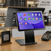 Tablette FYJ F8 POS tout-en-un, caisse enregistreuse commerciale pour supermarché, 4 Go 64 Go, logo personnalisé, intègre une machine de paiement POS