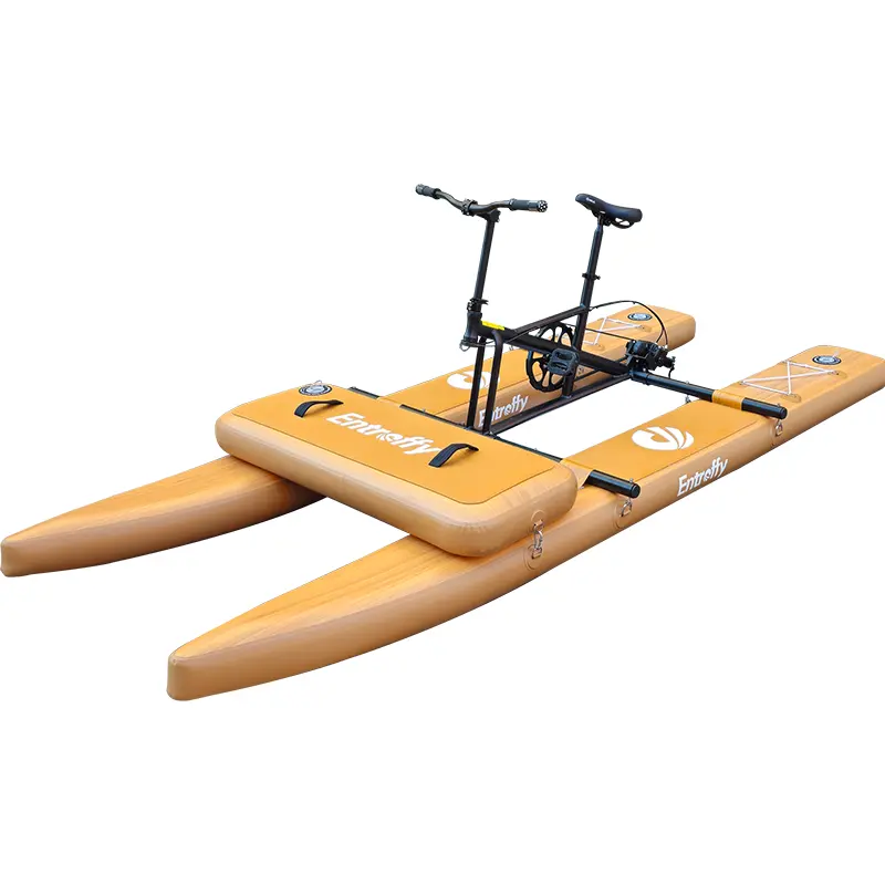 Individuelles Holzmaserung professionelle Erwachsene Drop-Stitch-Wasserspiel Meer-Rahmen aufblasbares Wasserrad Wassersportfahrrad