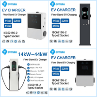 14kW 22kW 44kW Steckdosen-Version Dual-Gun AC EV-Ladegerät GB/T Typ2 Wandmontage Heim- und Gewerbe-OCPP-Ladestation