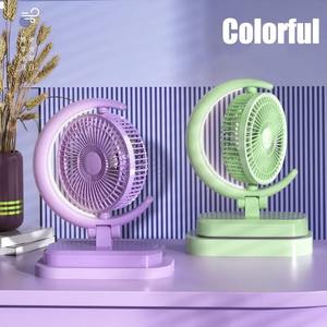 Nuevo Mini Ventilador Eléctrico USB Recargable, Silencioso, con Luz LED, Viento Fuerte, 3 Velocidades Ajustables, para Hogar, Oficina, Escuela - Product Image 4
