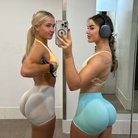 45 Kleuren DF Solid Dames Yoga Shorts Taille Heupliftend Hoge Taille Naadloze Spandex/Nylon Kreukvrije Fitness Kleding