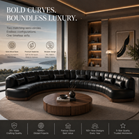 Canapé modulable incurvé de luxe moderne capitonné pour salon, canapé chaise longue personnalisable en taille et matériau, idéal appartement et hôtel, en velours