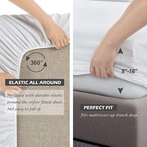 Draps de lit 4 pièces pour lit Queen Size Double brossé 1800 draps en microfibre - Product Image 2