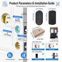 Serrure de porte intelligente automatique Vertexis, en alliage d'aluminium, avec empreinte digitale, mot de passe, contrôle par application cloud, antivol, sécurité de niveau supérieur