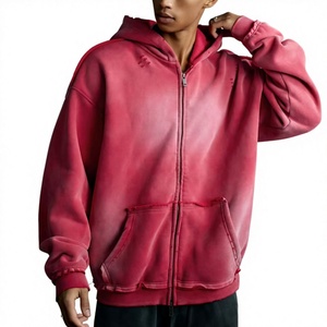 Sweat-shirt à capuche unisexe délavé et vieilli, style streetwear américain Harajuku, coupe ample, décontracté et rétro pour homme - Product Image 1