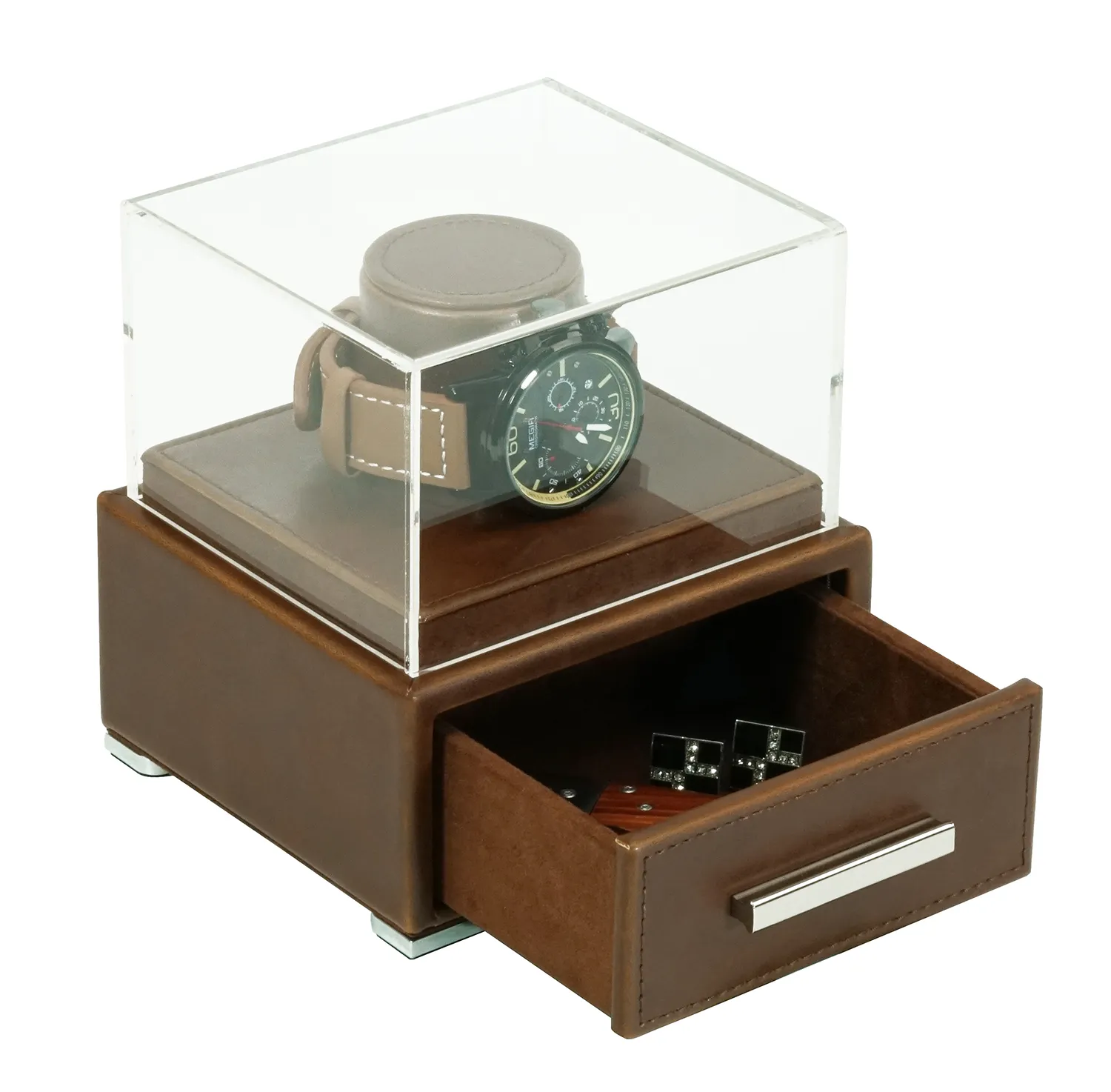 Sonny Watch Display Case For Men Watch Box Organizer With Drawer Unique Watch Holder For Men Display Stand Christmas gift