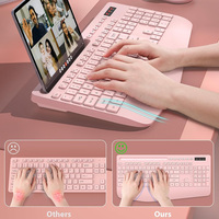 Ergonomic Wireless Keyboard and Mouse Combo Full-Sized Wrist Rest Phone Holder Sleep Mode 2.4G Silent Keyboard