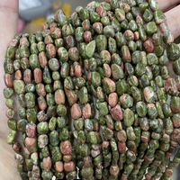 Perles en vrac d'Unakite irrégulières en forme de pépites 6*8mm, pierres brutes de forme libre, 15 pouces, vente en gros à prix réduit