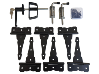 Kit de quincaillerie moderne pour portes de remise et fenêtres, en acier au carbone, avec poignée en L, verrous à barillet et charnières de porte de remise, installation facile