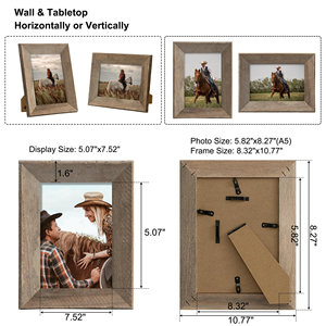Premium Hand Carved Pine Wood Photo <b>Frame</b> Indian Manufacture Exporter Tempered Glass Distressed Gallery <b>Wall</b> Table Display Decor - Product Image 4