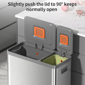 JAVA çöp kutusu ayak <span class=keywords><strong>pedal</strong></span>ı paslanmaz çelik mutfak geri dönüşüm çöp kutusu mekanizması geri dönüşüm kutusu - Product Image 5