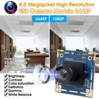 Module de caméra USB Ultra HD 8MP avec objectif sans distorsion à 75 degrés, mini webcam pour la numérisation de documents, passeports, cartes d'identité, codes QR et codes-barres