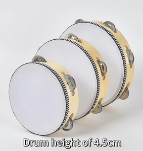 Tamburello in Legno a Fila Singola Orff 4 6 7 8 10 Pollici Super Resistente - Product Image 1