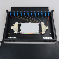 SC/UPC 12 Port 12 Core Fiber Optic Patch Panel ODF 1U 19'' Rak-Mount Sliding FTTH Terminal Box FTBC-12 SC/UPC Garansi 5 Tahun