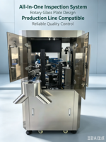 Système d'inspection visuelle automatique de table rotative pour verre Bimeigao avec détection de défauts par IA, rejet automatique, IP55, 220V, haute précision, garantie 1 an