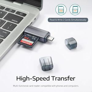 قارئ بطاقات USB-C وUSB من SYONG بغلاف ألومنيوم لبطاقات SD/Micro SD/SDHC/SDXC/<span class=keywords><strong>MMC</strong></span> - Product Image 2