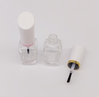 Bouteilles de vernis à ongles en verre vides personnalisées 10 ml, contenants transparents pour gel à ongles avec plusieurs styles de bouchons en plastique et pinceaux OEM/ODM