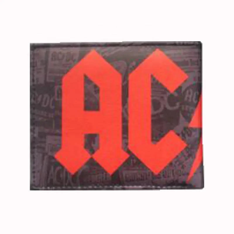 SM ACDC Logo Card Wallets Leather Coin Purse Rock Band jewelry