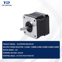 Motor Stepper Dua Fasa Seri 42, Motor Sumbu Ringan 42BYGH33 42mm*33mm Motor DC Sumbu 5mm dengan Driver Tersedia di Stok