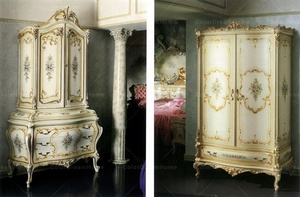 Luxury Baroque Furniture French Style Bedroom Wood Carving <strong>Wardrobe</strong> <strong>2</strong> <strong>Doors</strong> - Product Image 6