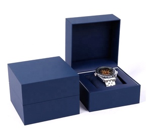 Design di lusso Logo personalizzato di alta qualità scatola di carta in pelle blu per <span class=keywords><strong>orologio</strong></span> da polso da uomo - Product Image 4