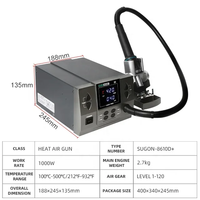 Para SUGON 8610D+ Estación de Soldadura con Pistola de Aire Caliente de 1000W Calentador Rápido para Desoldar Chips IC SMD BGA 110V 220V Herramientas de Reparación Móvil