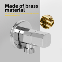Robinet d'angle en laiton pour toilettes, bidet, chauffe-eau, accessoires de salle de bain, robinet d'arrêt pour lavabo, robinet d'arrivée mural