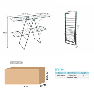 洗濯室バルコニー折りたたみ式翼型衣類乾燥ハンガーラック用タイフロアスタンド布乾燥機棚 - Product Image 6